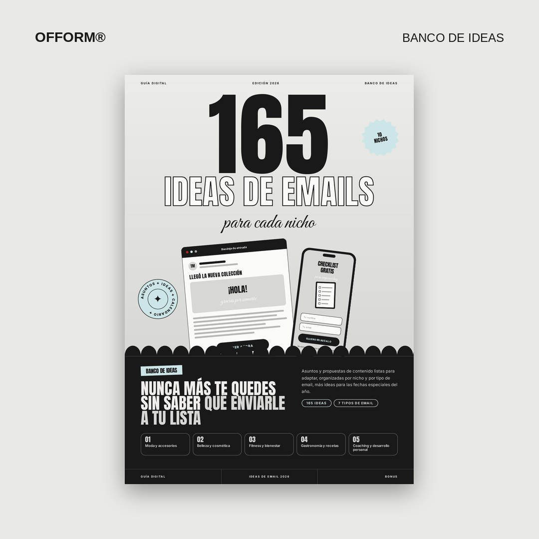 Tapa de 165 ideas de emails para cada nicho
